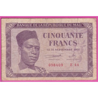 Mali P.1 Etat B+ 50 Francs...