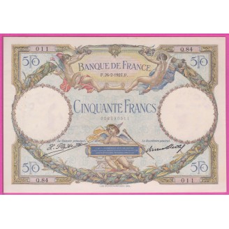 50 Francs LOM 26.2.1927 SUP...