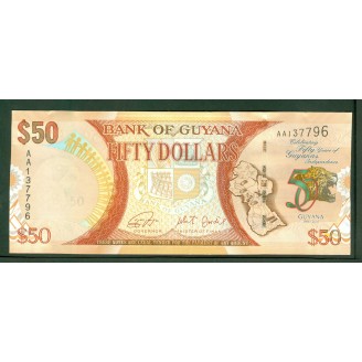 Guyana 50 Dollars 2016 P 41...