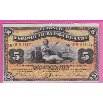 Cuba P.48b Etat SUP 5 Pesos...
