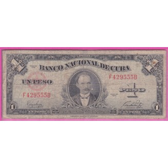 Cuba P.77a Etat B 1 Peso 1949