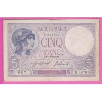 5 Francs Violet Etat TB+ 5...