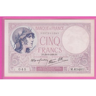 5 Francs Violet Etat SUP+ 5...