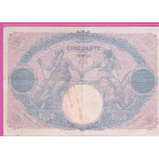 50 Francs Bleu Et Rose...