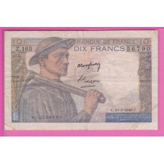 10 Francs Mineur Etat TB+...