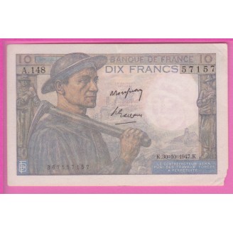 10 Francs Mineur Etat TB+...