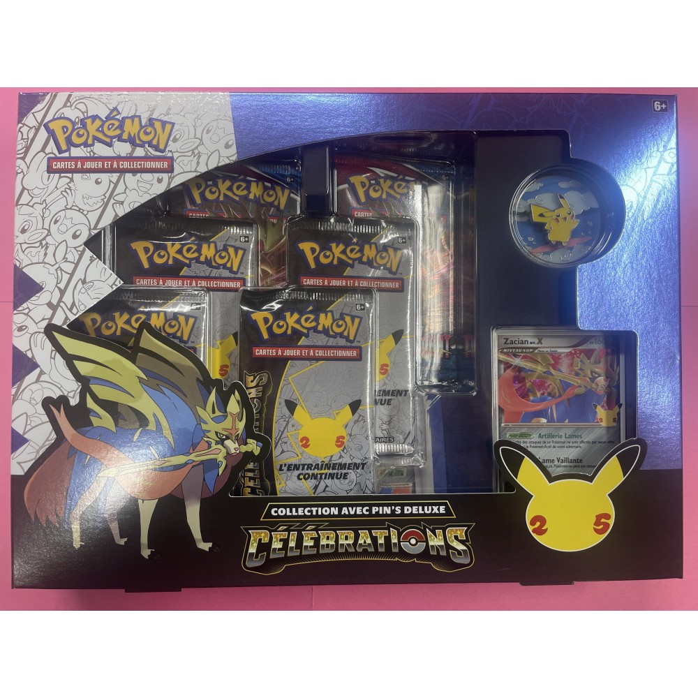 Coffret Pokémon 25 ans célébration collection avec pin's deluxe