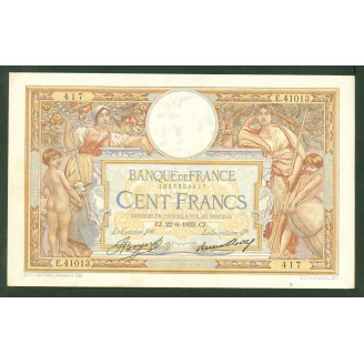 100 Francs Lom 22-6-1933...