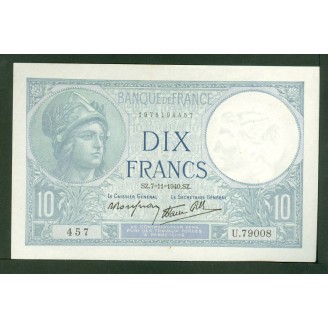 10 Francs Minerve du...