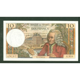 10 Francs Voltaire 7-9-1967...