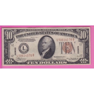 Hawaï Etat TTB 10 Dollars 1934