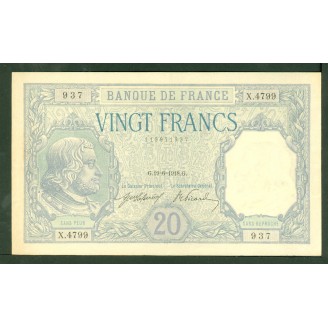 20 Francs Bleu 19-6-1918...