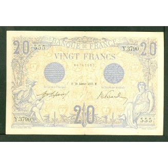 20 Francs Bleu 10-1-1913...
