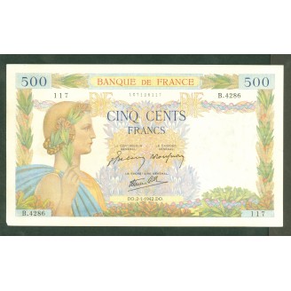 500 Francs La Paix 2-1-1942...