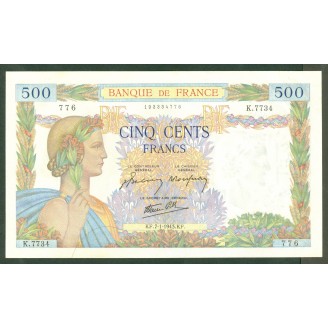 500 Francs La Paix 7-1-1943...