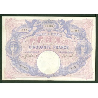 50 Francs Bleu Et Rose...