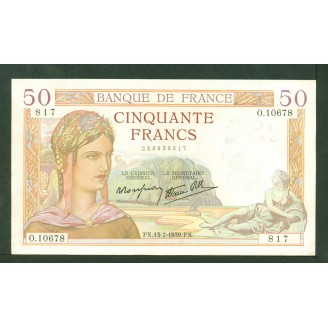 50 Francs Ceres 13-7-1939...