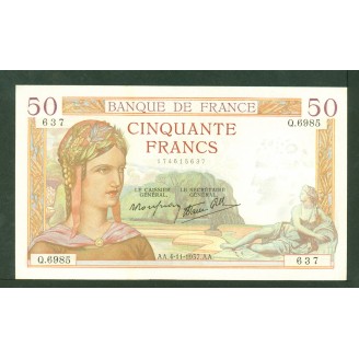 50 Francs Ceres 4-11-1937...