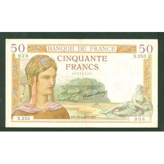 50 Francs Ceres 17-1-1935...