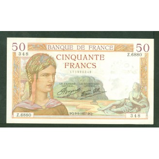 50 Francs Ceres 9-9-1937...