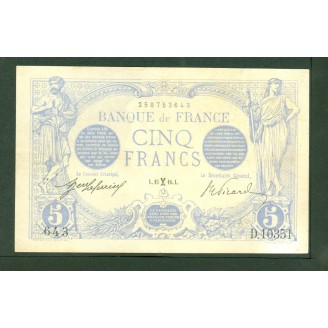 5 Francs Bleu du 15 FEVRIER...