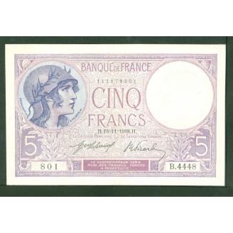 5 Francs Violet 13-11-1918...