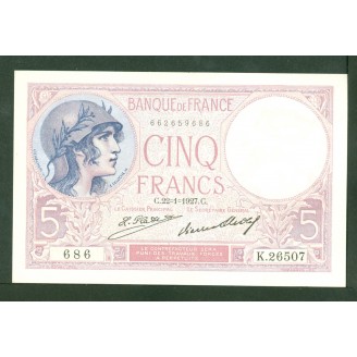 5 Francs Violet 22-1-1927...