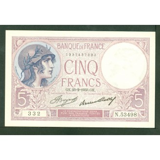 5 Francs Violet  23-2-1933...
