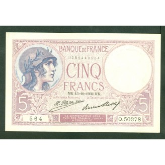 5 Francs Violet 13-10-1932...