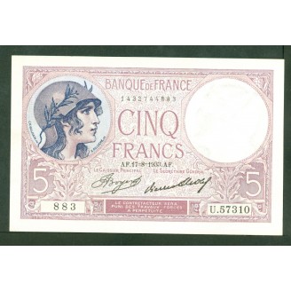5 Francs Violet 17-7-1933...