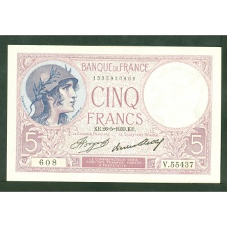 5 Francs Violet 26-5-1933...