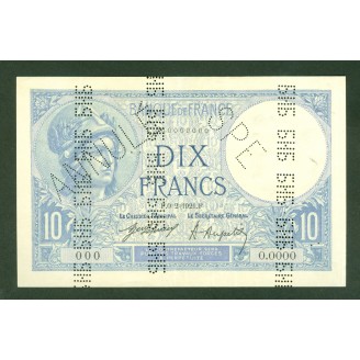Spécimen 10 Francs Minerve...
