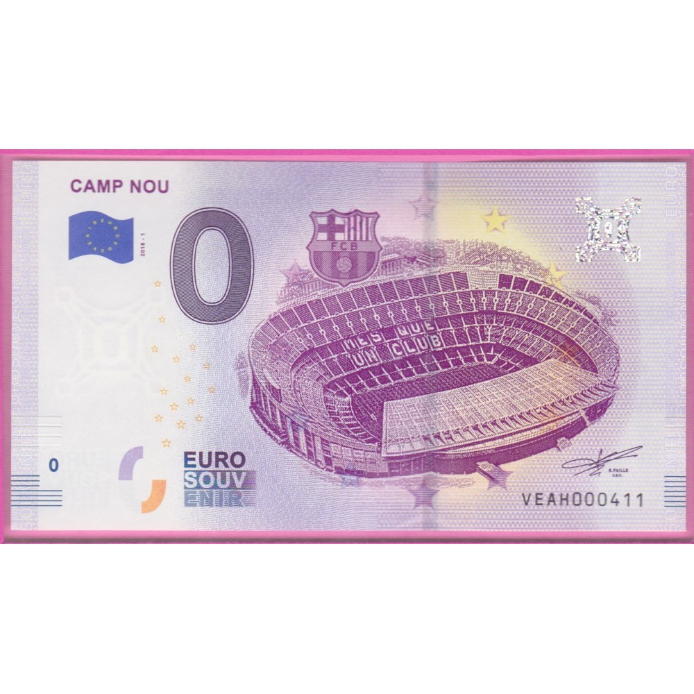 Camp NOU 0 Euro Souvenir Billet Touristique Espagne 2018 