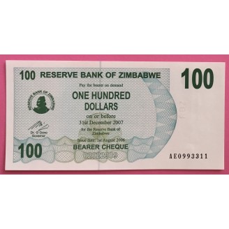 Zimbabwe 100 Dollars P.42...