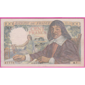 100 Francs Descartes Etat...