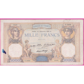 France Etat TB+ 1000 Francs...