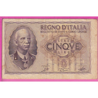 Italie P.28 Etat TB+ 5 Lire...