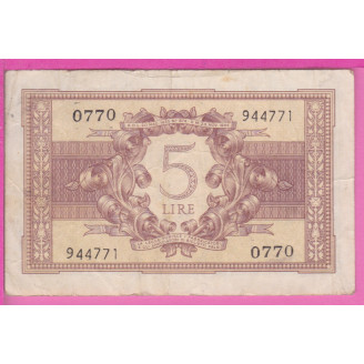 Italie P.31c ETAT TB 5 Lire...