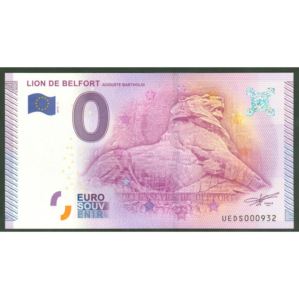 90 Lion De Belfort 0 Euro Billet Touristique 15