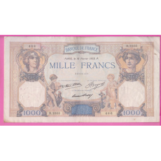 France Etat TB+ 1000 Francs...