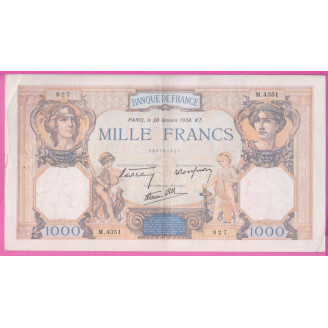 France Etat TTB 1000 Francs...