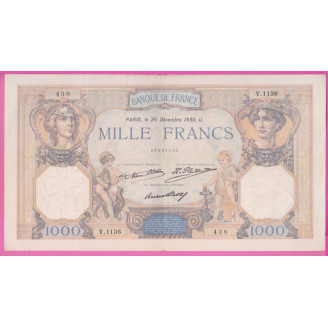 France Etat TTB 1000 Francs...