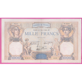 France Etat TTB 1000 Francs...