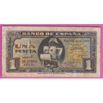 Espagne P.122 B+ 1 Peseta 1940