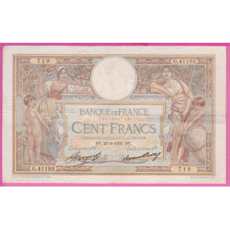 100 Francs LOM 29.06.1933...