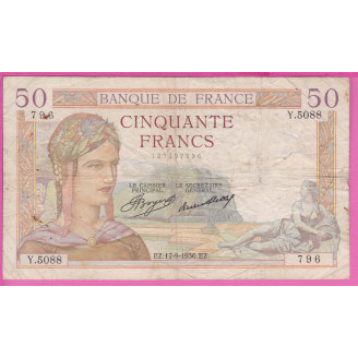 50 Francs Cérès ETAT TB...