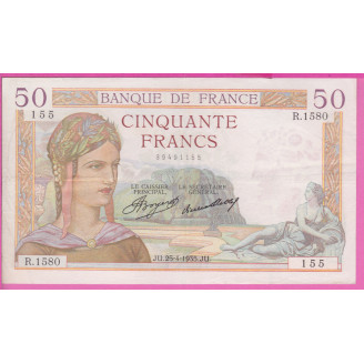 50 Francs Cérès ETAT TTB...