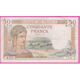 50 Francs Cérès ETAT TTB-...