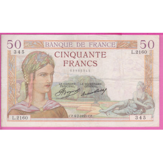 50 Francs Cérès ETAT TTB-...