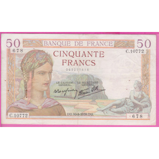 50 Francs Cérès ETAT TTB-...